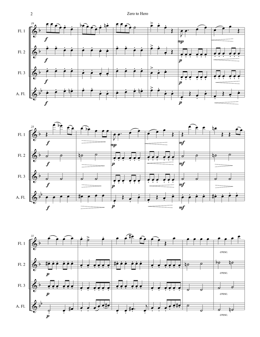 Zero To Hero from Walt Disney Pictures' HERCULES Woodwind Quartet scores gallery preview page 2