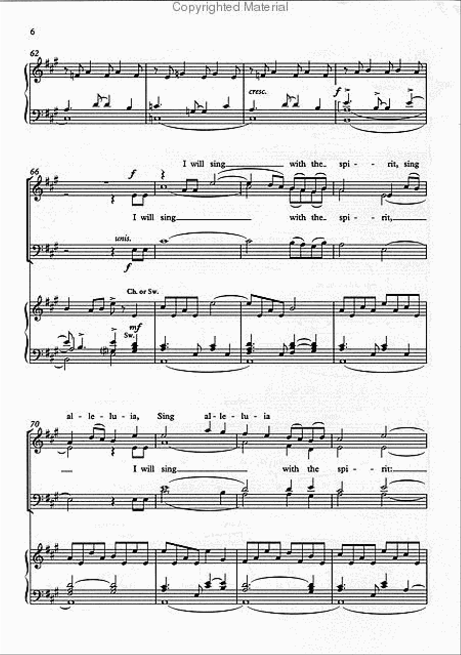 I will sing with the spirit 4-Part scores gallery preview page 2
