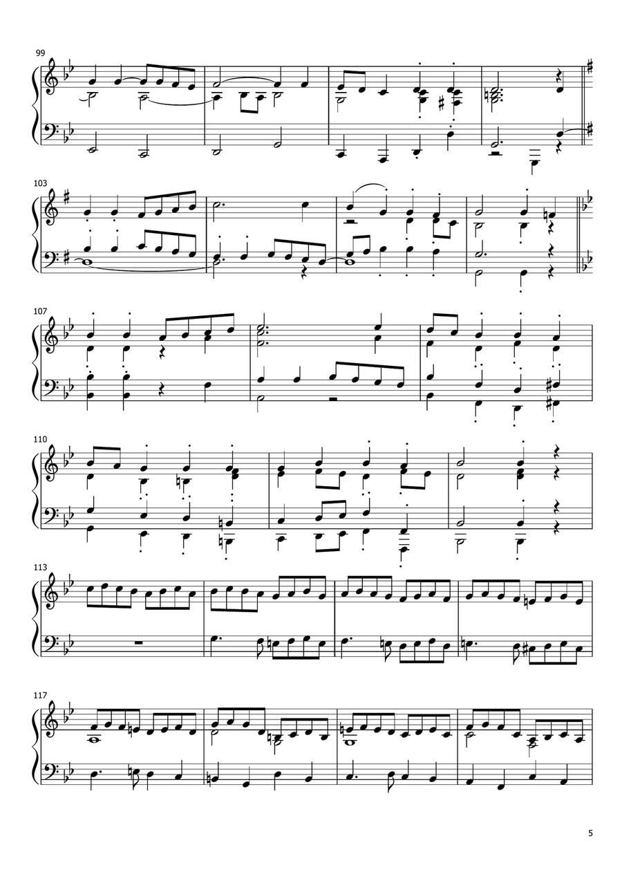 Ding Dong Merrily on High: 9 variations for piano Piano Solo scores gallery preview page 5