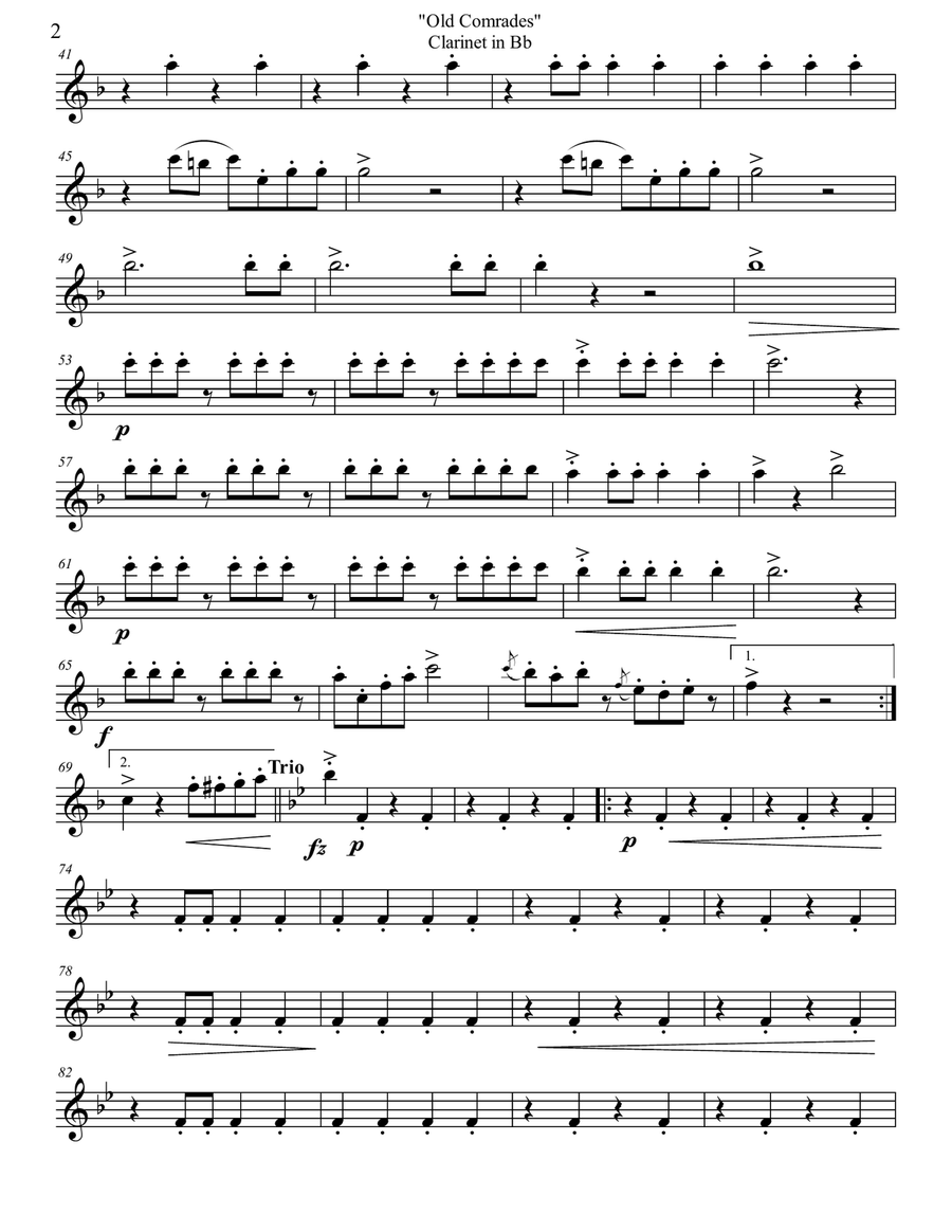 Old Comrades - German Band - Oktoberfest - Parts Only Old Comrades - German Band - Oktoberfest - Parts Only Large Ensemble scores gallery preview page 2