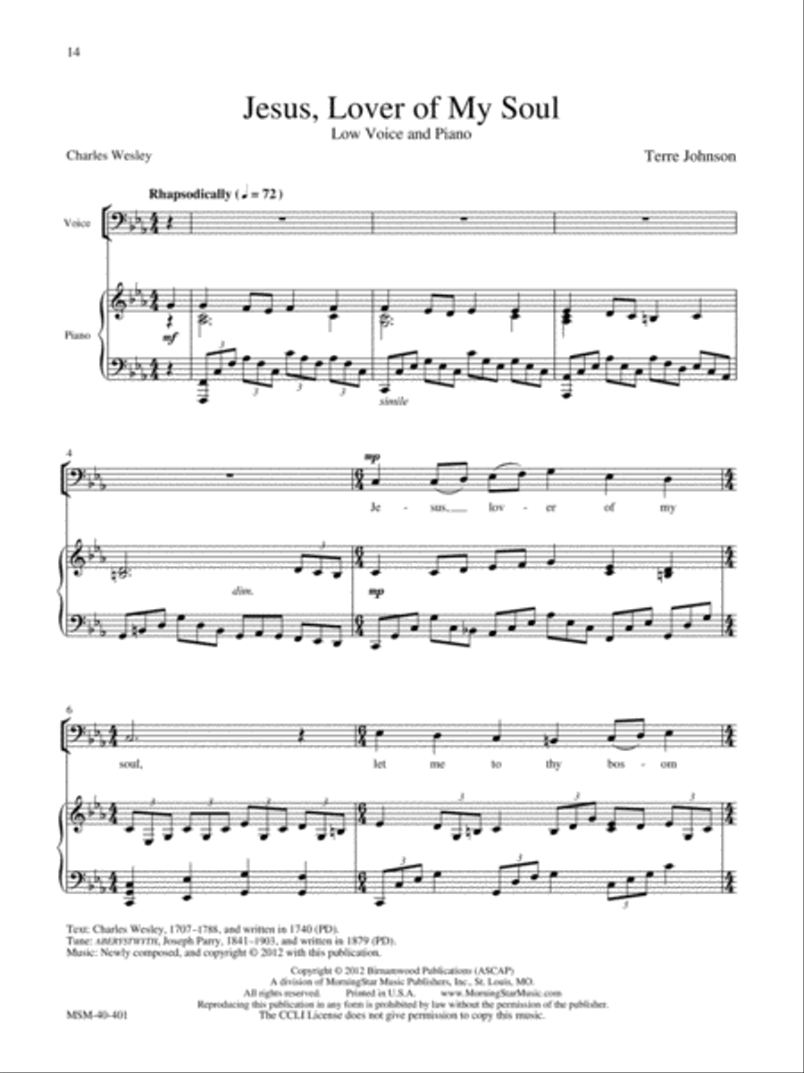 Three Hymns of Hope: Vocal Solos Low Voice scores gallery preview page 6