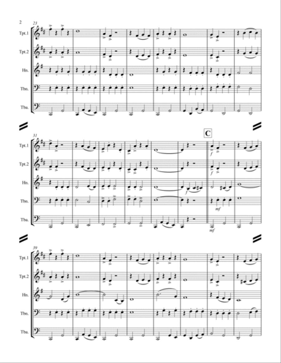March - “Colonel Bogey” (for Brass Quintet) Brass Quintet scores gallery preview page 3