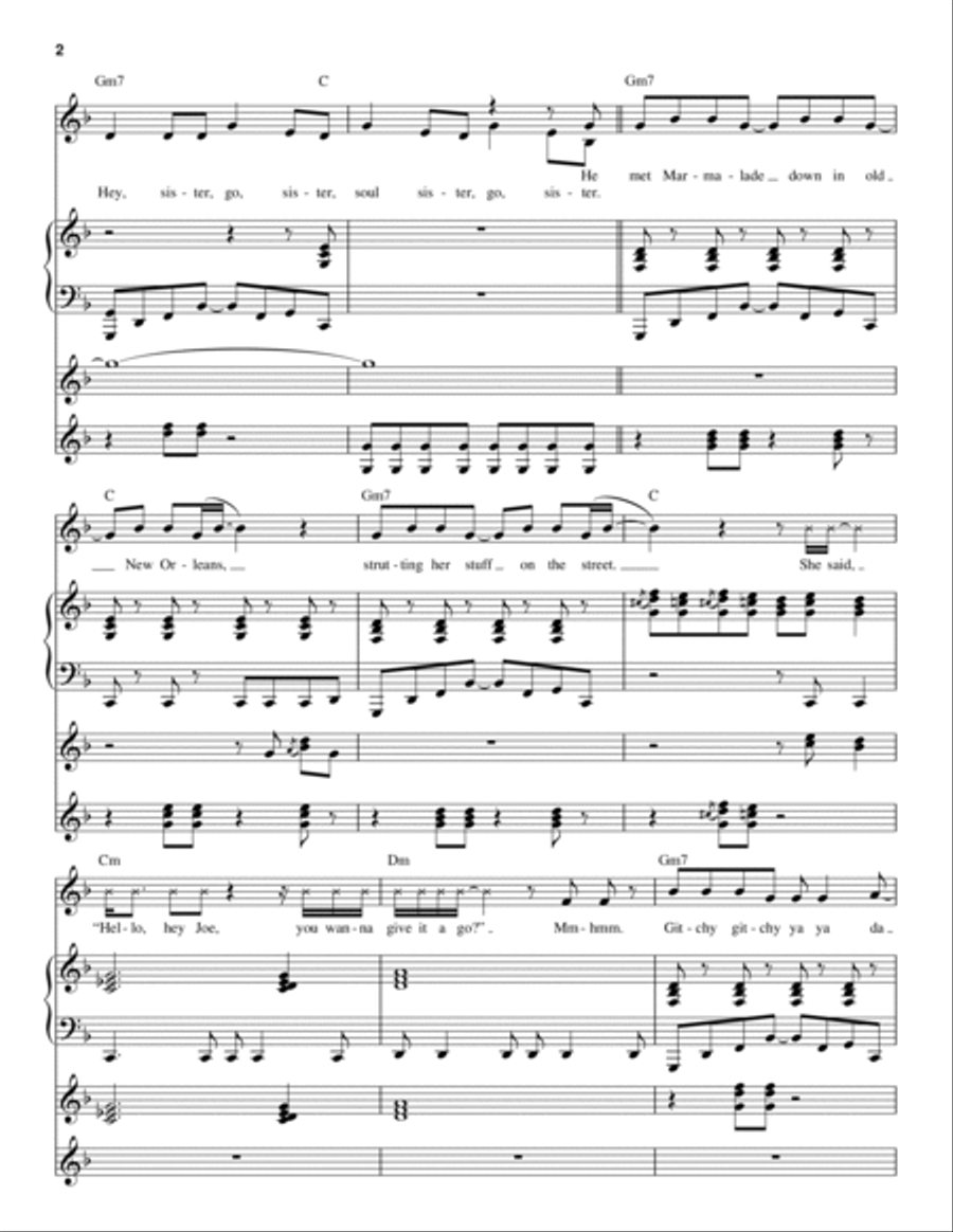 Lady Marmalade Piano scores gallery preview page 2