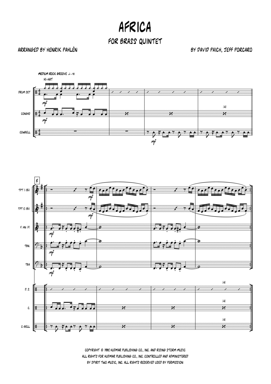 Africa Brass Ensemble scores gallery preview page 1