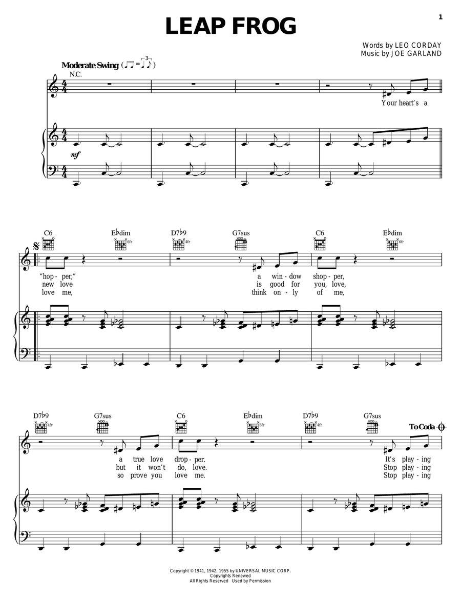 Leap Frog Piano, Vocal, Guitar scores gallery preview page 1