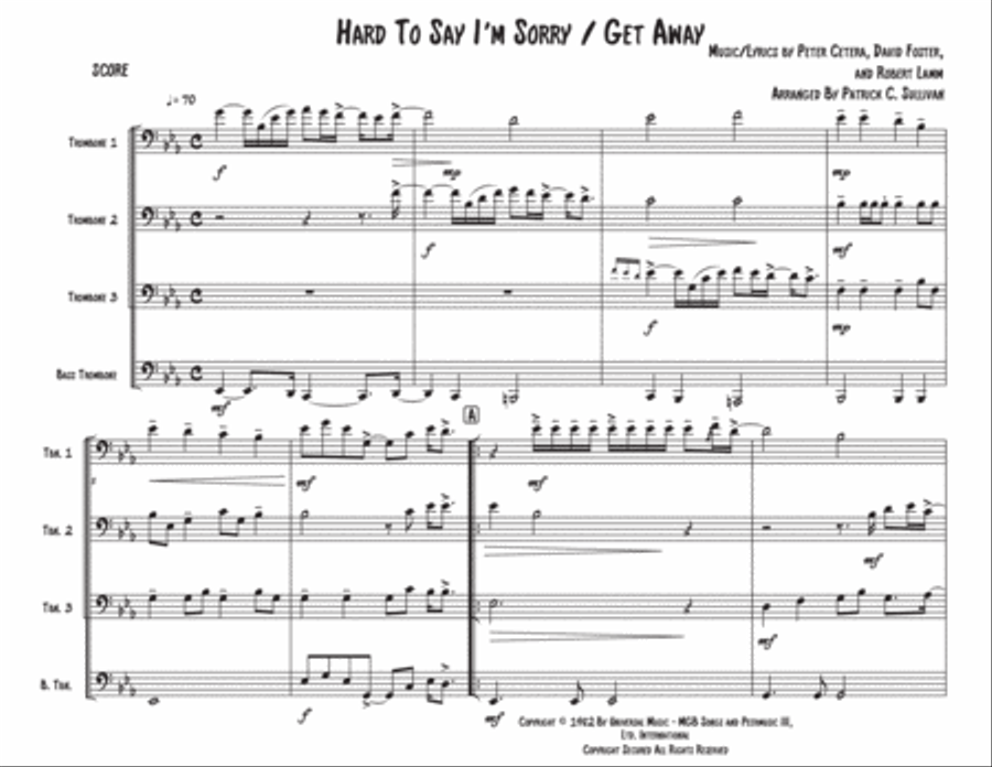 Hard To Say I'm Sorry Small Ensemble scores gallery preview page 1