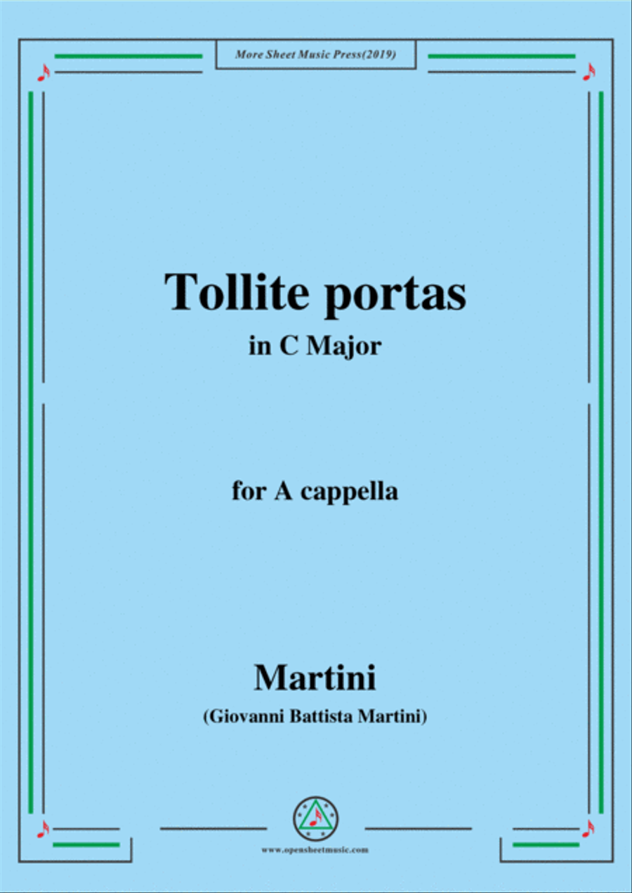 Martini-Tollite portas,in C Major,for A cappella 4-Part scores gallery preview page 1
