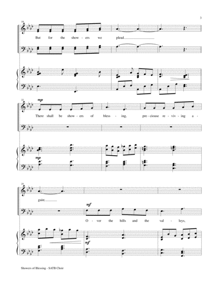 SHOWERS OF BLESSING (SATB Choir with Piano Accompaniment) image number null