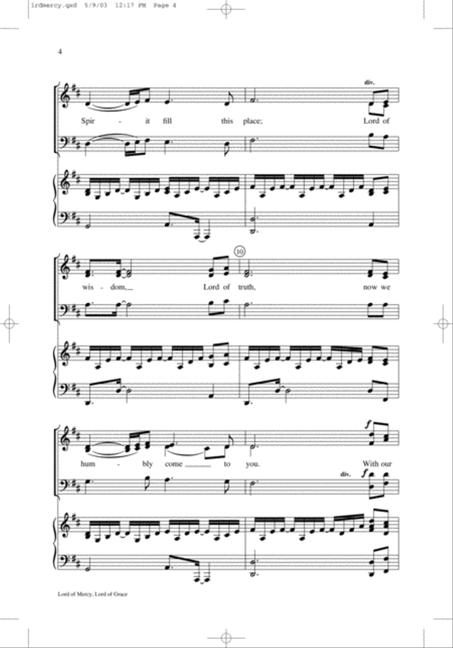 Lord of Mercy, Lord of Grace 4-Part scores gallery preview page 3