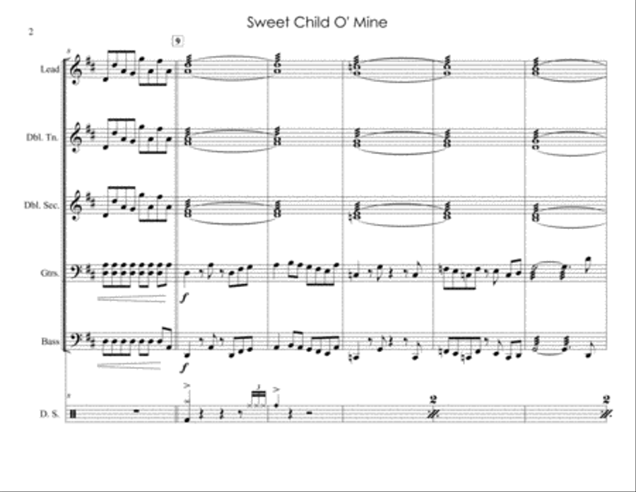 Sweet Child O' Mine Sweet Child O' Mine Steel Drum Band scores gallery preview page 2