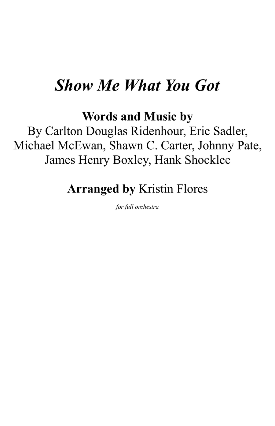 Show Me What You Got Show Me What You Got Full Orchestra scores gallery preview page 1