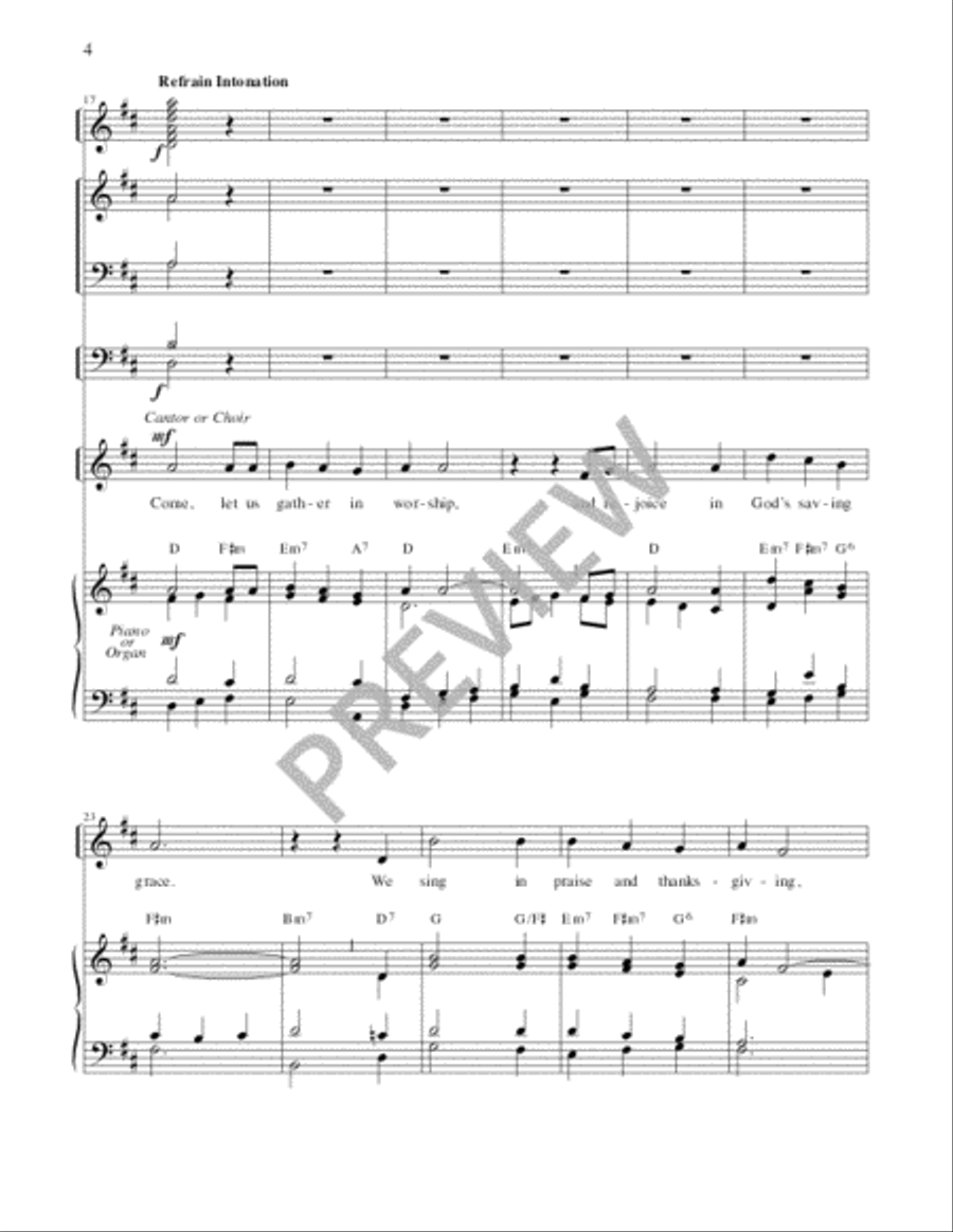 Come, Let Us Gather (Full Score) 3-Octaves scores gallery preview page 5