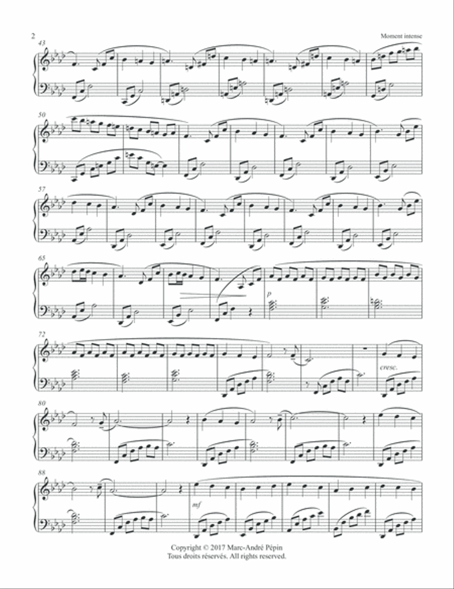 Intense Moment / Moment intense Piano Solo scores gallery preview page 3