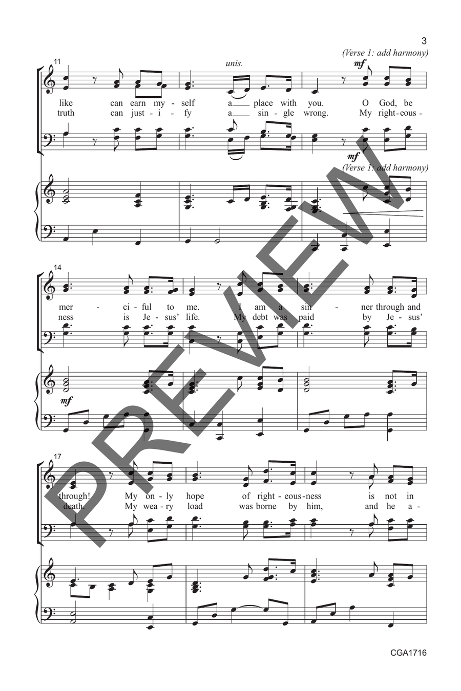 Not in Me (SATB) 4-Part scores gallery preview page 3