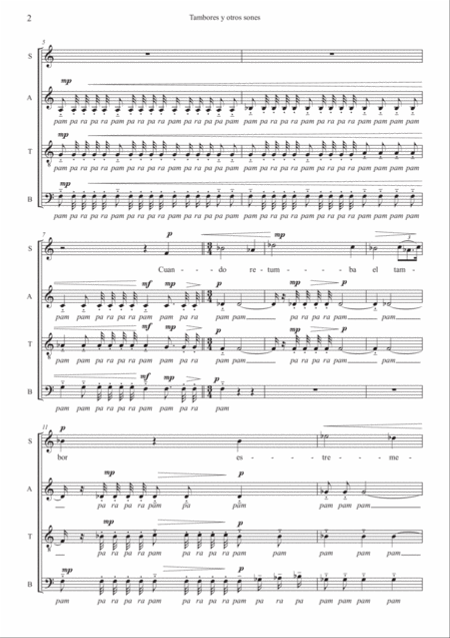 Tambores y otros sones Tambores y otros sones 4-Part scores gallery preview page 4
