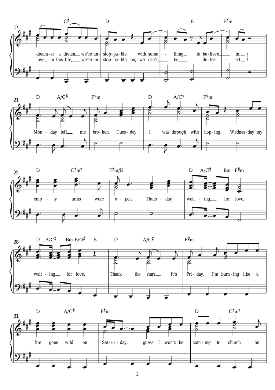 Waiting For Love Easy Piano scores gallery preview page 2