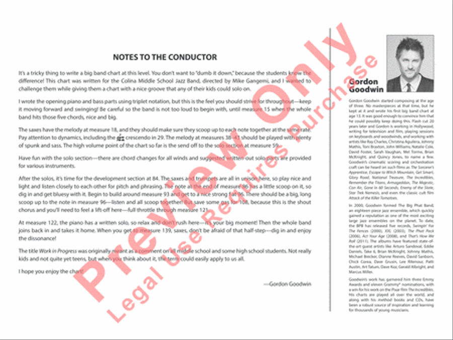 Work in Progress Jazz Ensemble scores gallery preview page 3