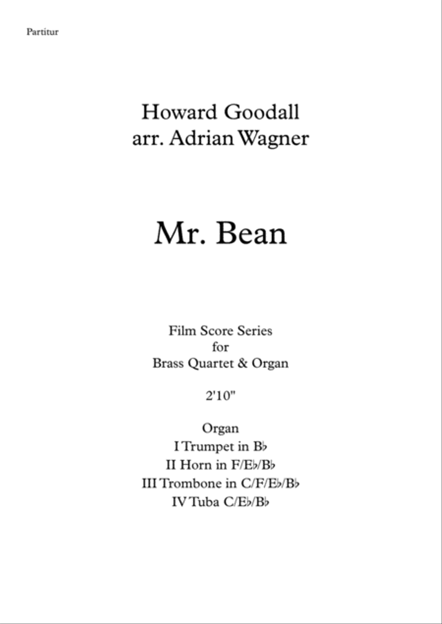 Mr. Bean Animated Series Theme Brass Quartet scores gallery preview page 2