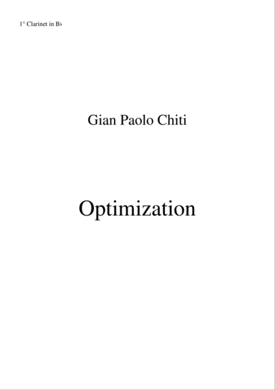 Gian Paolo Chiti: Optimisation for intermediate concert band-1st Bb clarinet part