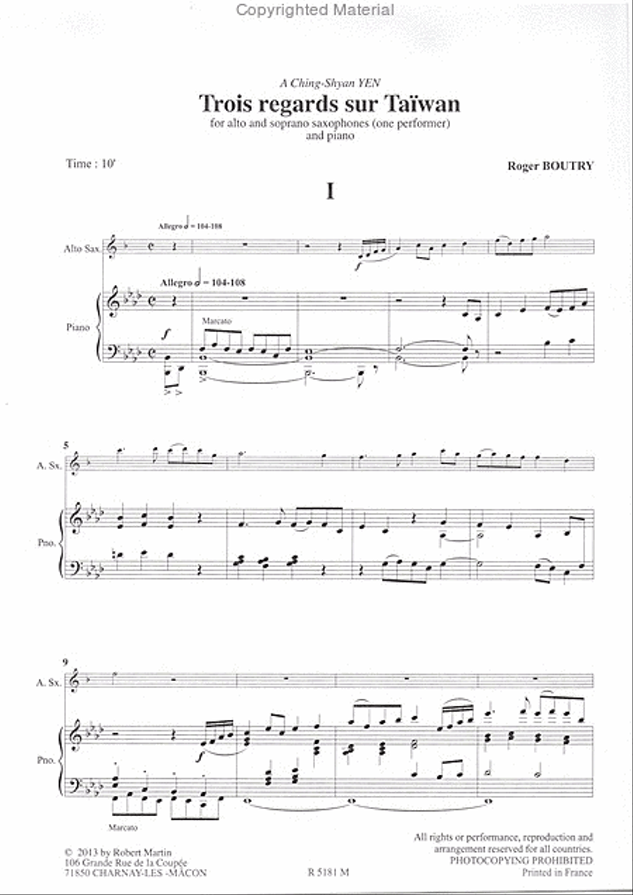 Regards sur Taiwan (3) Saxophone Ensemble scores gallery preview page 2