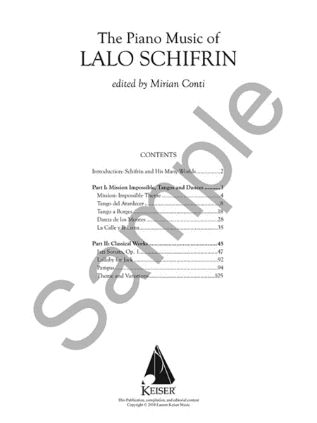 Piano Music of Lalo Schifrin
