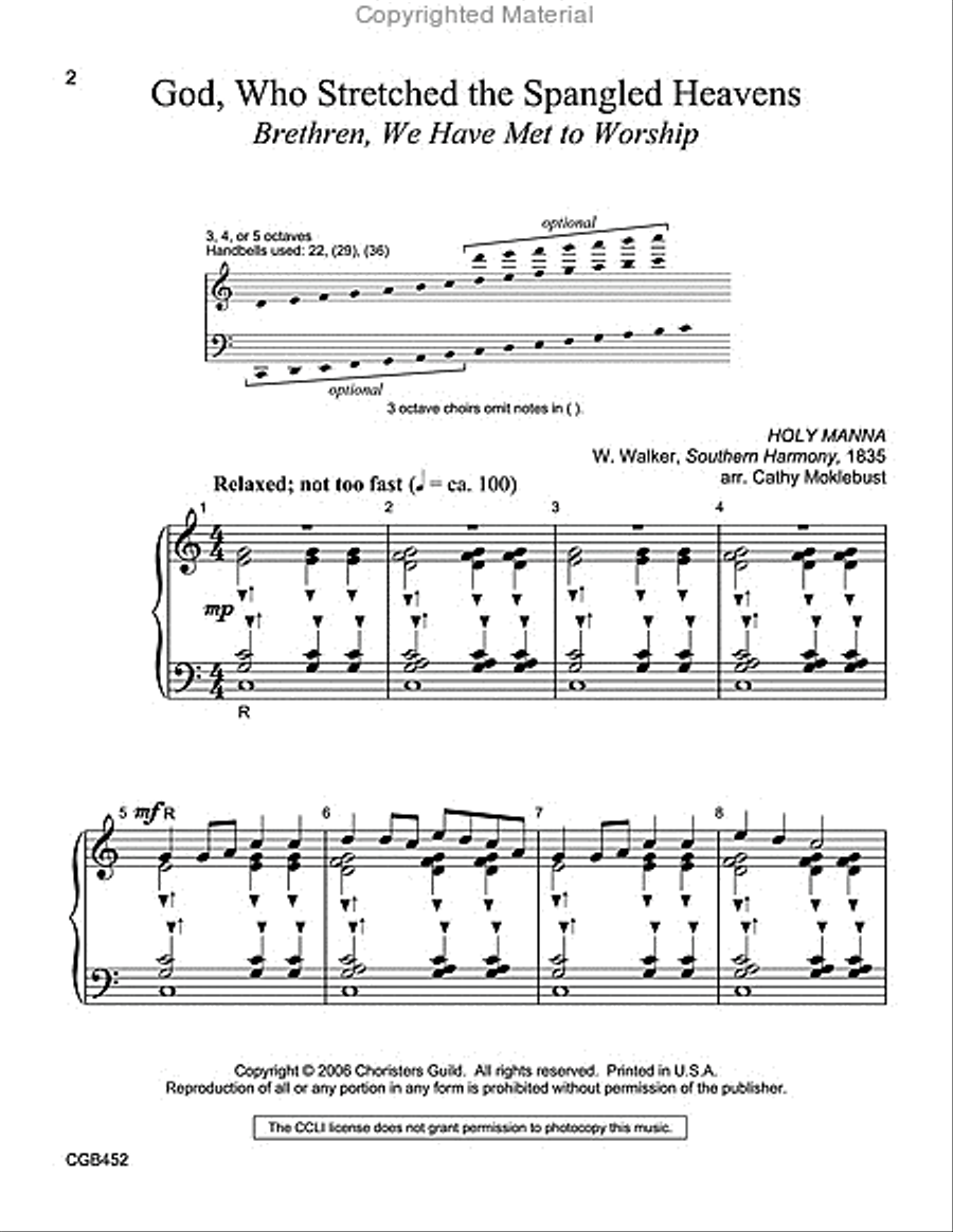 God Who Stretched the Spangled Heavens Handbell Choir scores gallery preview page 2