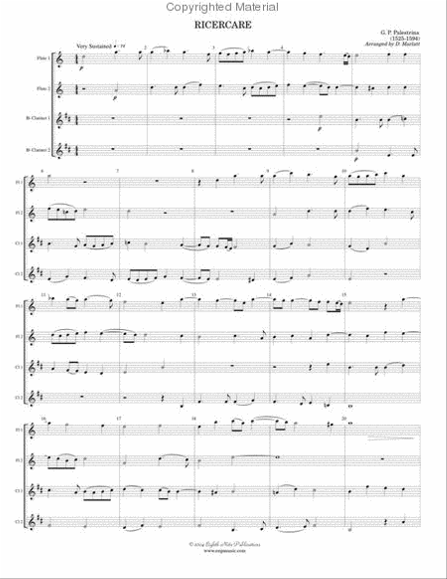 Ricercare Woodwind Quartet scores gallery preview page 2