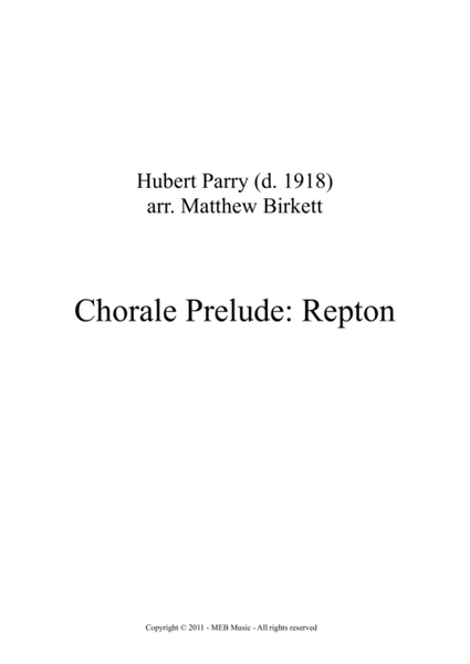 Chorale Prelude: Repton