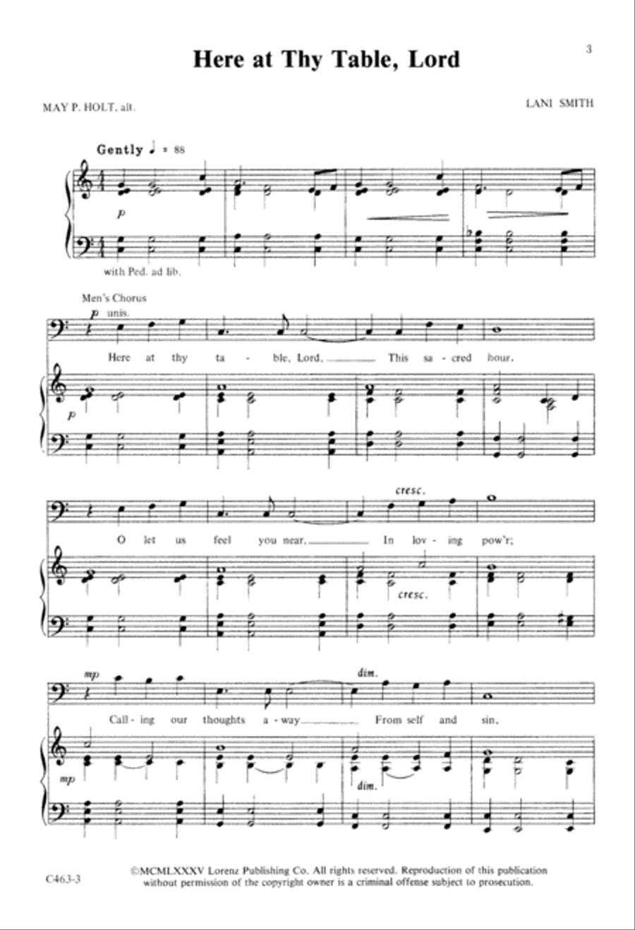Here at Thy Table, Lord 4-Part scores gallery preview page 4