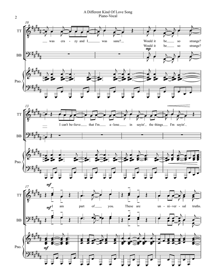 A Different Kind Of Lovesong TTBB scores gallery preview page 2