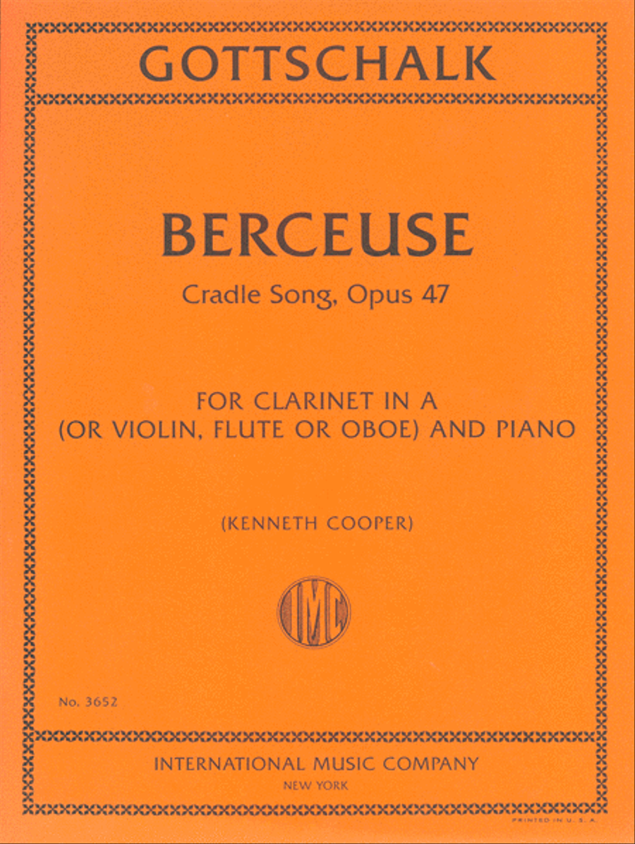 Berceuse (Cradle Song), Opus 47 A Clarinet scores gallery preview page 1