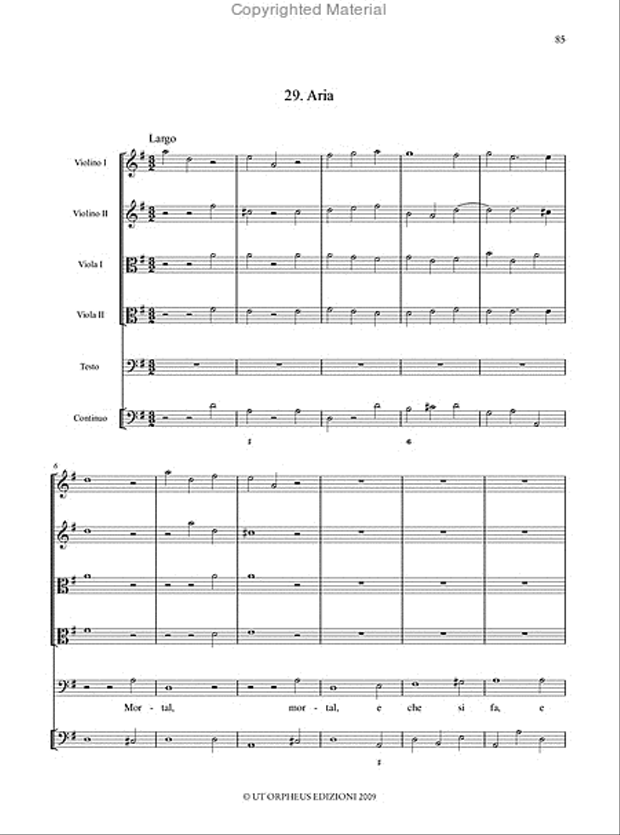 Giona. Oratorio for 5 Voices (SSATB), Strings and Continuo (Modena 1689). Critical Edition SSATB scores gallery preview page 13