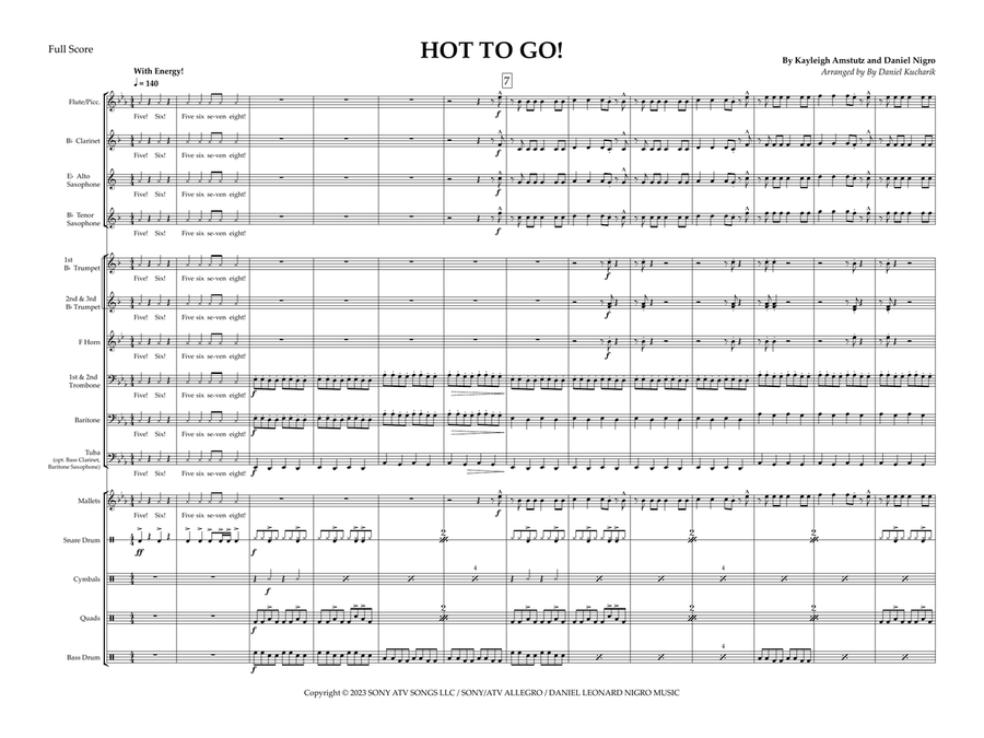 Hot To Go Marching Band scores gallery preview page 2