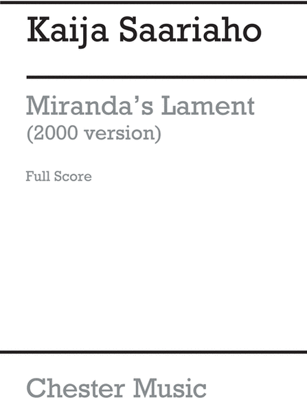 Miranda's Lament 2000 (Score/Vocal Score)