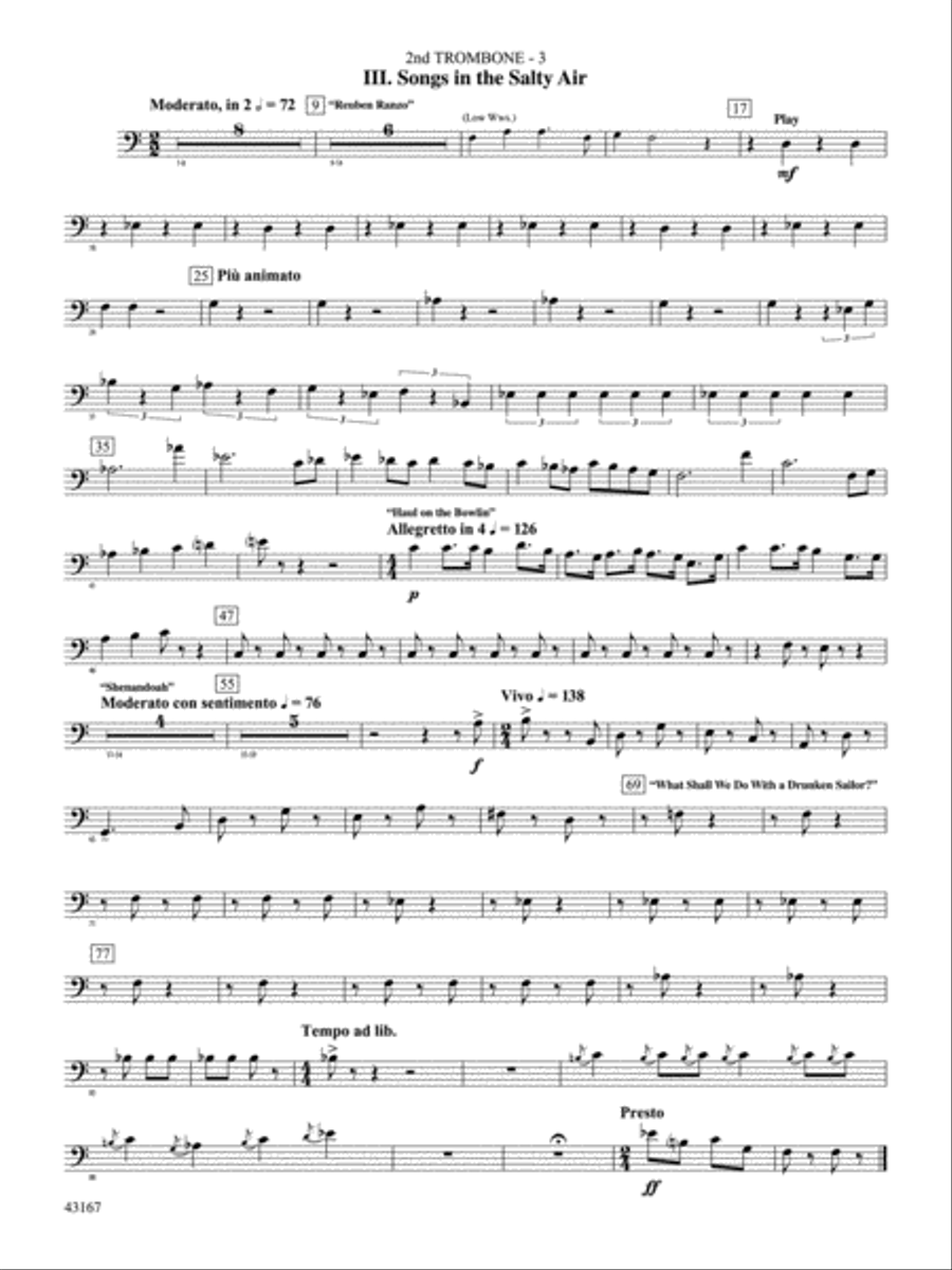 Down to the Sea in Ships (from the NBC TV Film Project 20): 2nd Trombone Concert Band scores gallery preview page 4