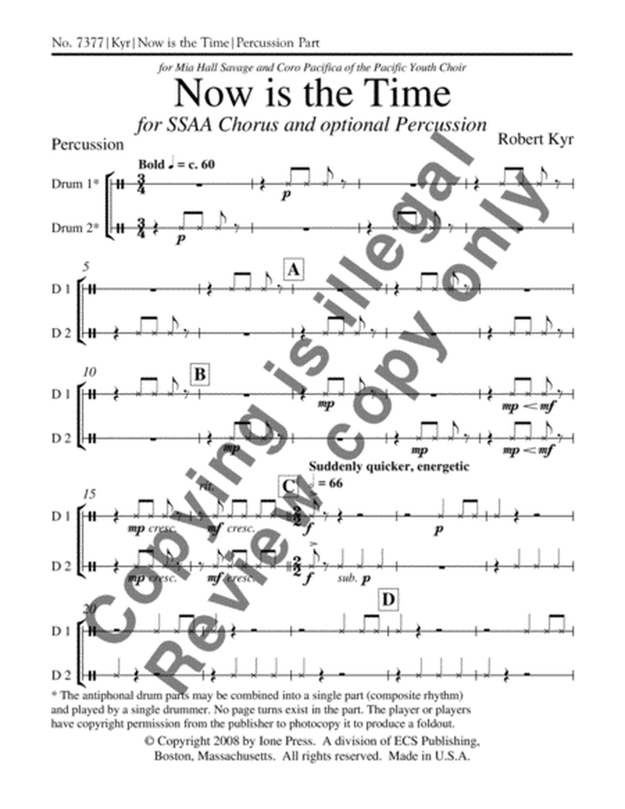 Now is the Time (Percussion Parts)