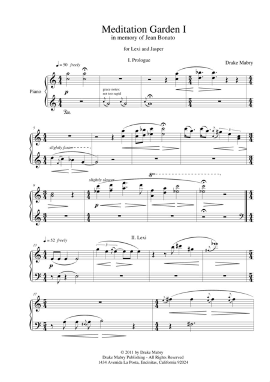 Meditation Garden - 3 versions String Duet scores gallery preview page 1