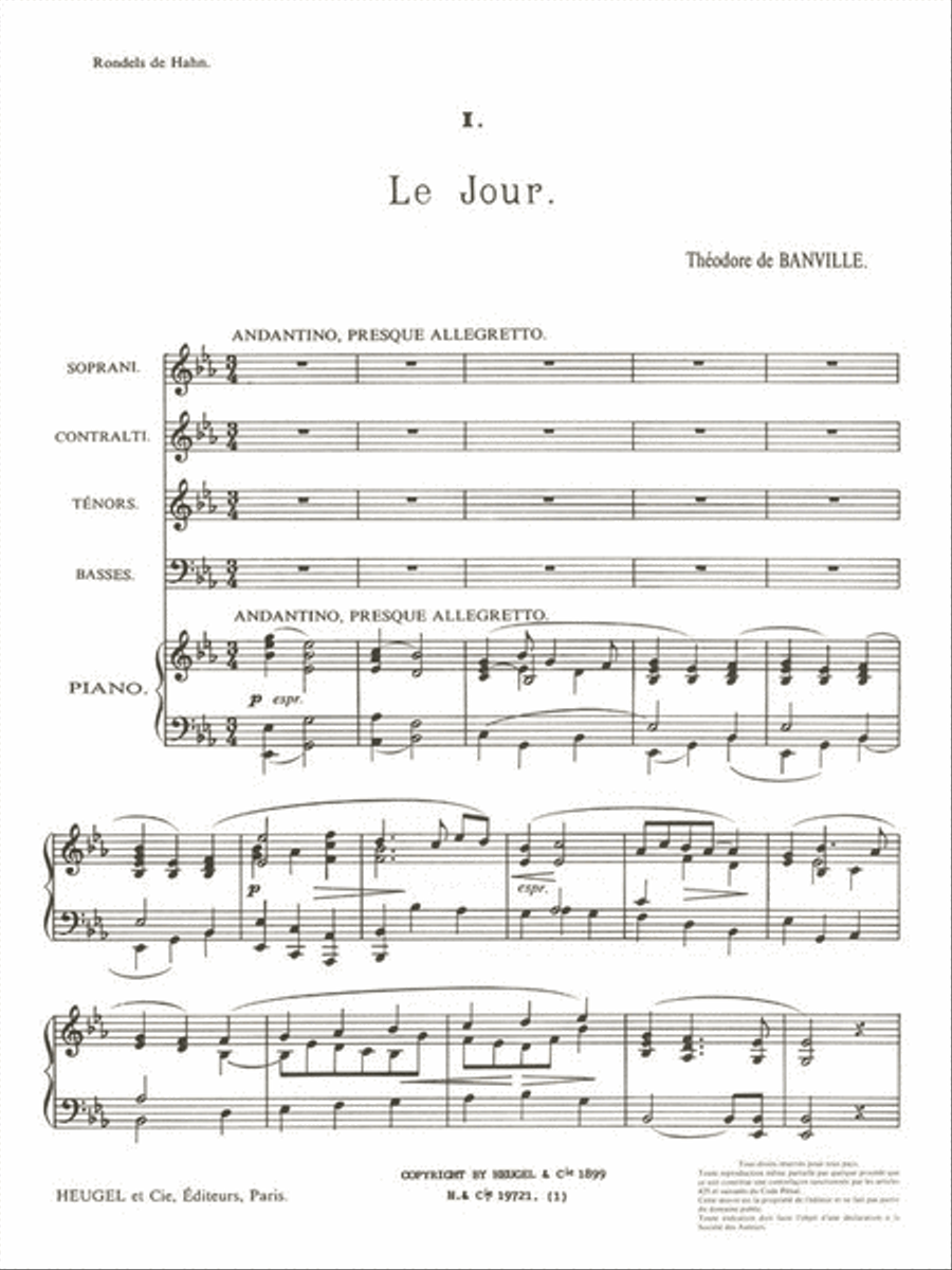 Rondels, For Satb Choir And Piano