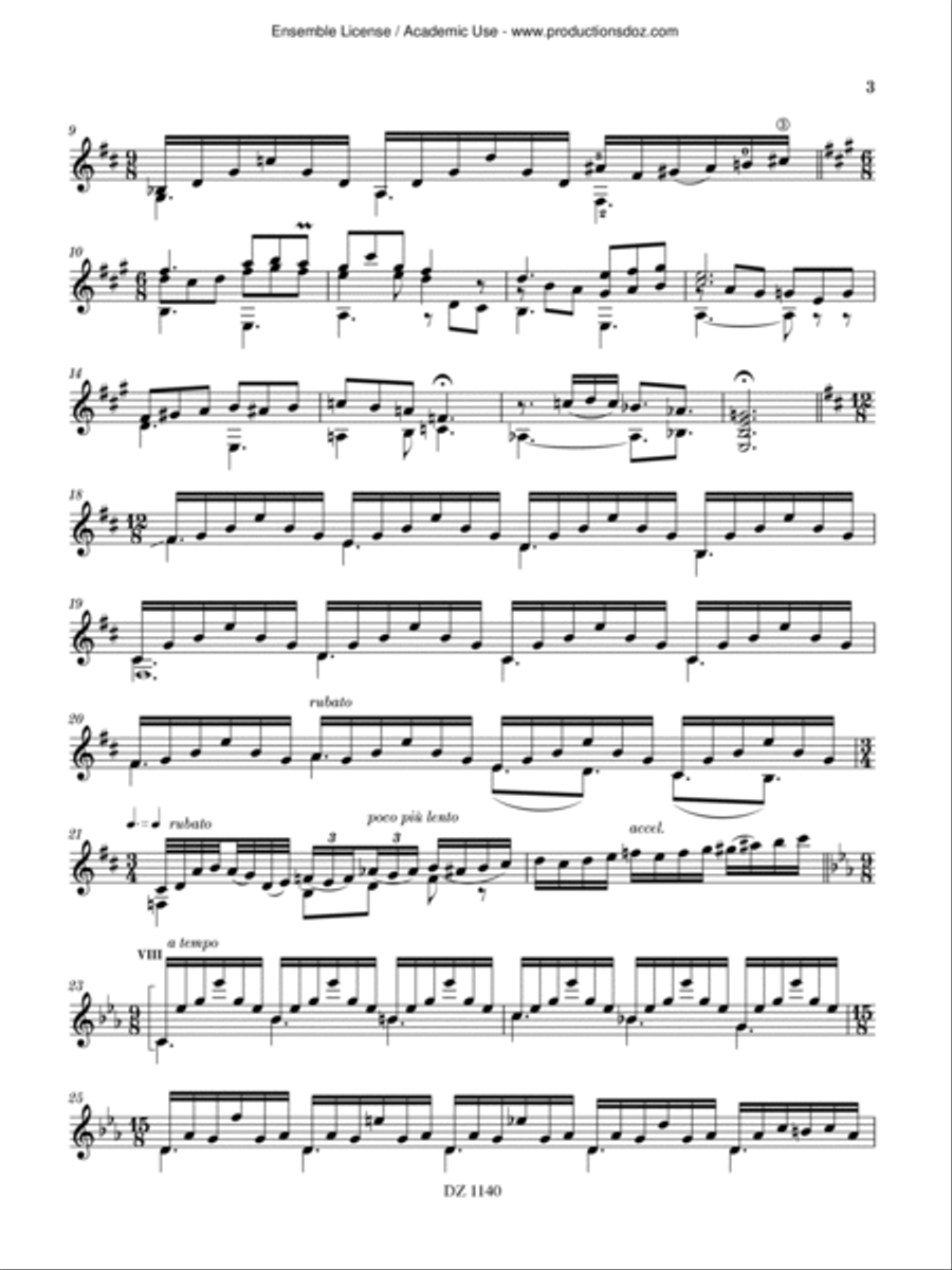 Trois études de concert Classical Guitar scores gallery preview page 3