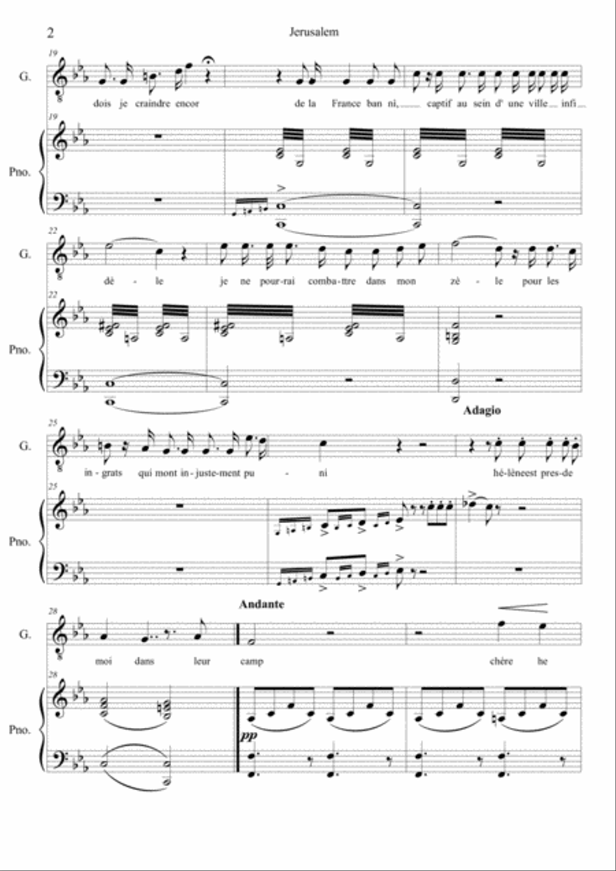 Je veux encore entendre - Jerusalem Tenor Voice scores gallery preview page 2