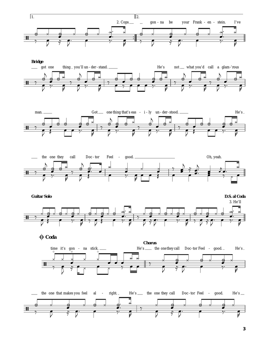 Dr. Feelgood Dr. Feelgood Drum Set scores gallery preview page 3