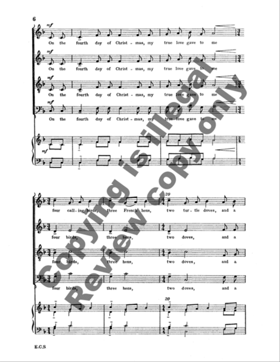 The Twelve Days of Christmas 4-Part scores gallery preview page 11