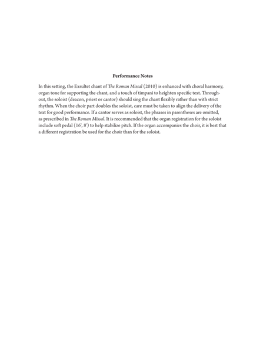 The Easter Proclamation: Exsultet Choir scores gallery preview page 1