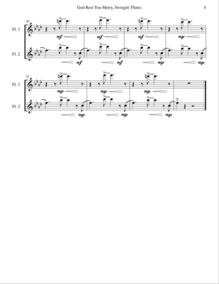 God Rest You Merry, Gentlemen (Flute Duet) Flute Duet scores gallery preview page 5