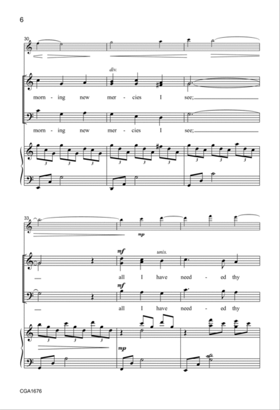 Great is Thy Faithfulness - SAB 3-Part scores gallery preview page 6