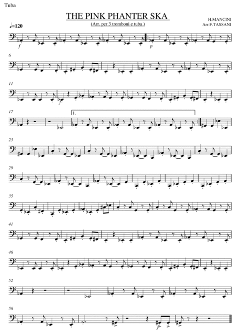 The Pink Panther The Pink Panther Brass Ensemble scores gallery preview page 4
