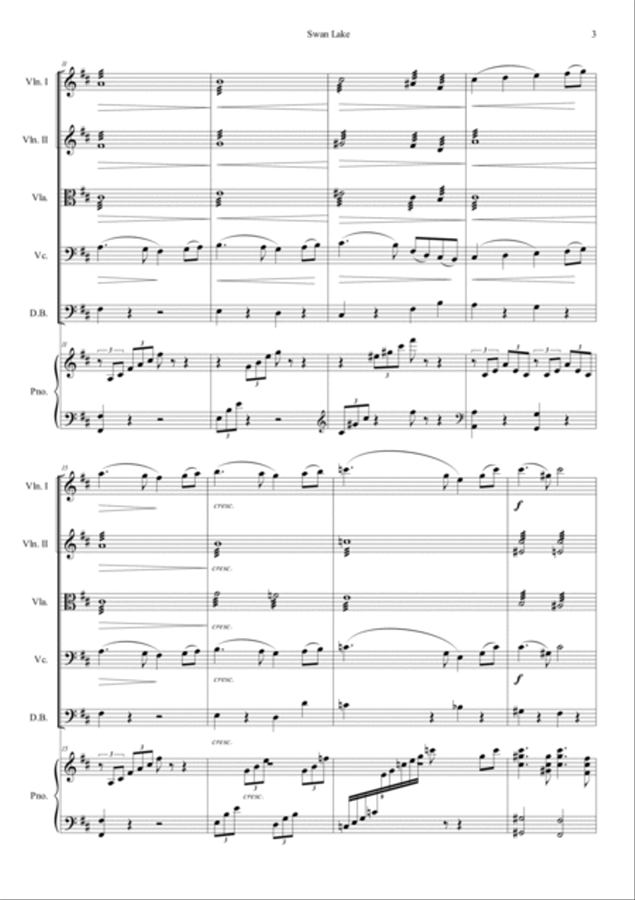 Scene From Swan Lake Chamber Music scores gallery preview page 3