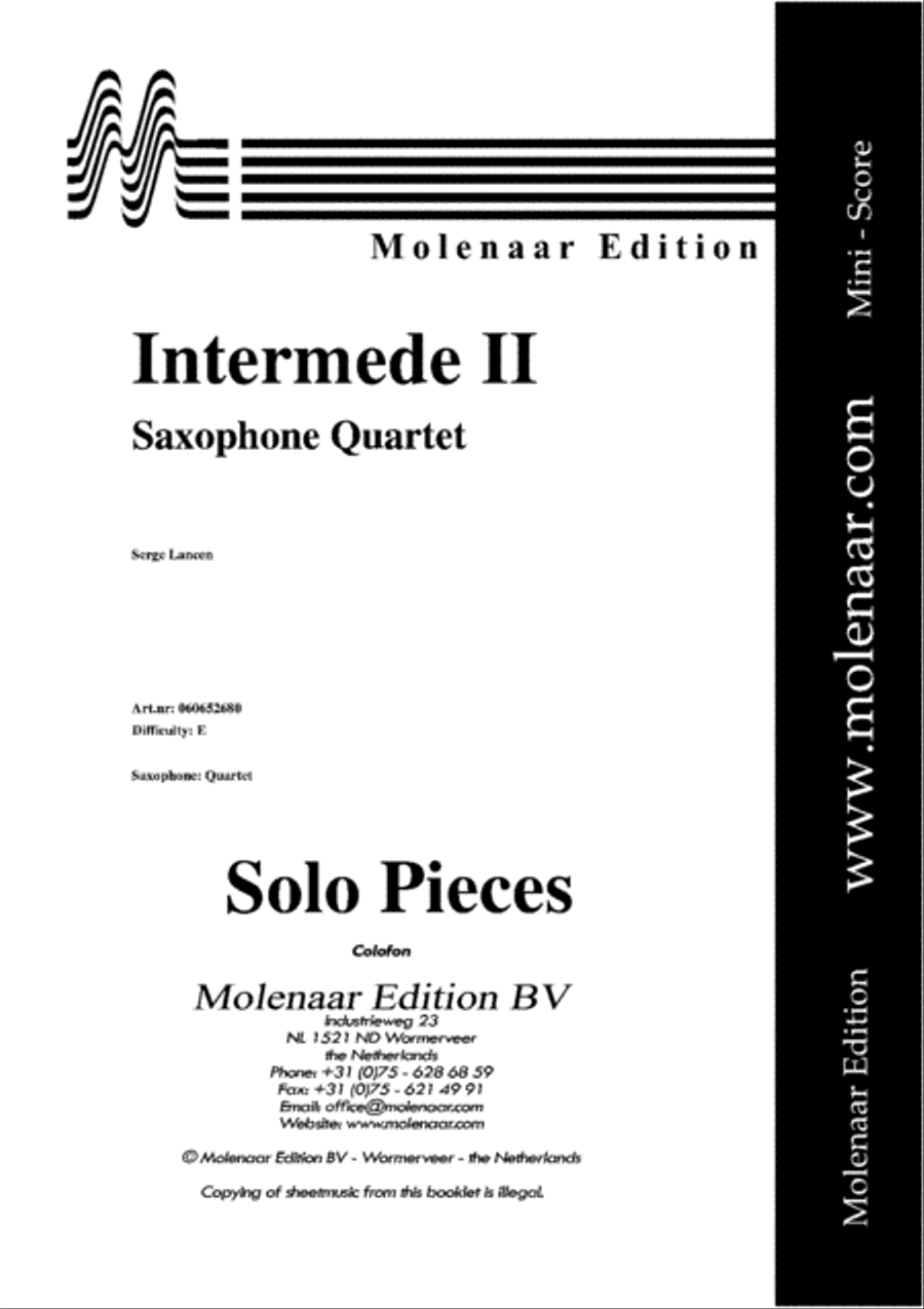 Intermede II Saxophone Quartet scores gallery preview page 2