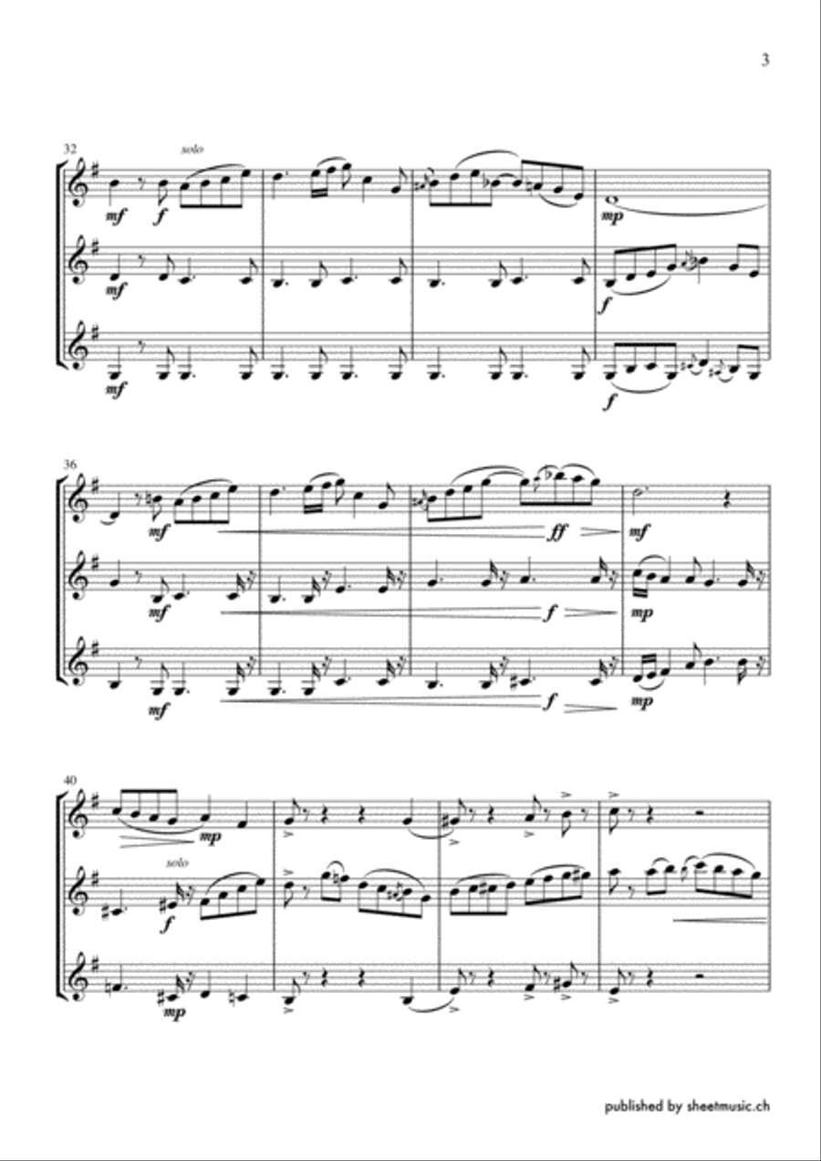‘Oh Them Gospel Clarinets’ for 3 Clarinets in Bb Woodwind Trio scores gallery preview page 5