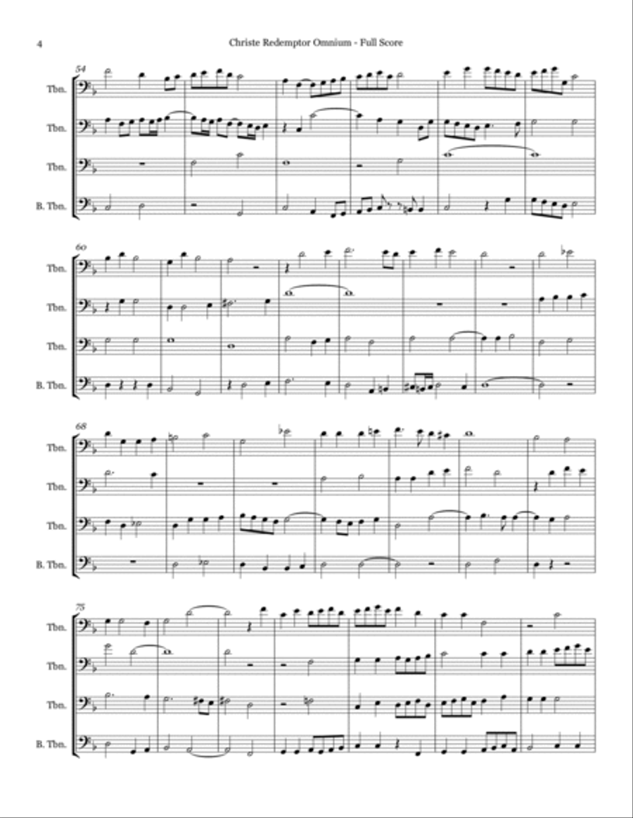 Christe Redemptor Omnium - Trombone Quartet Brass Quartet scores gallery preview page 4